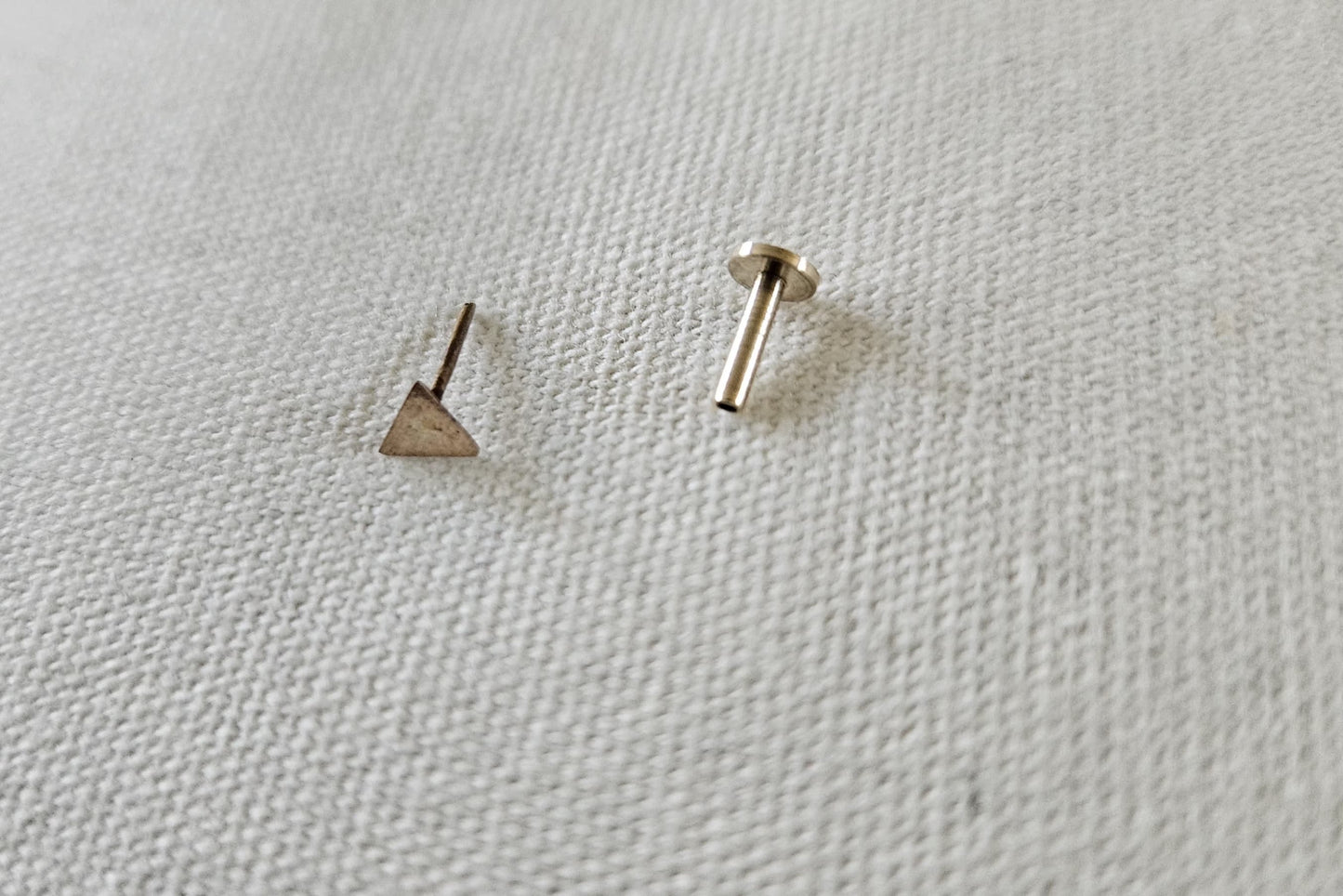 Pyramid Triangle Stud Earring