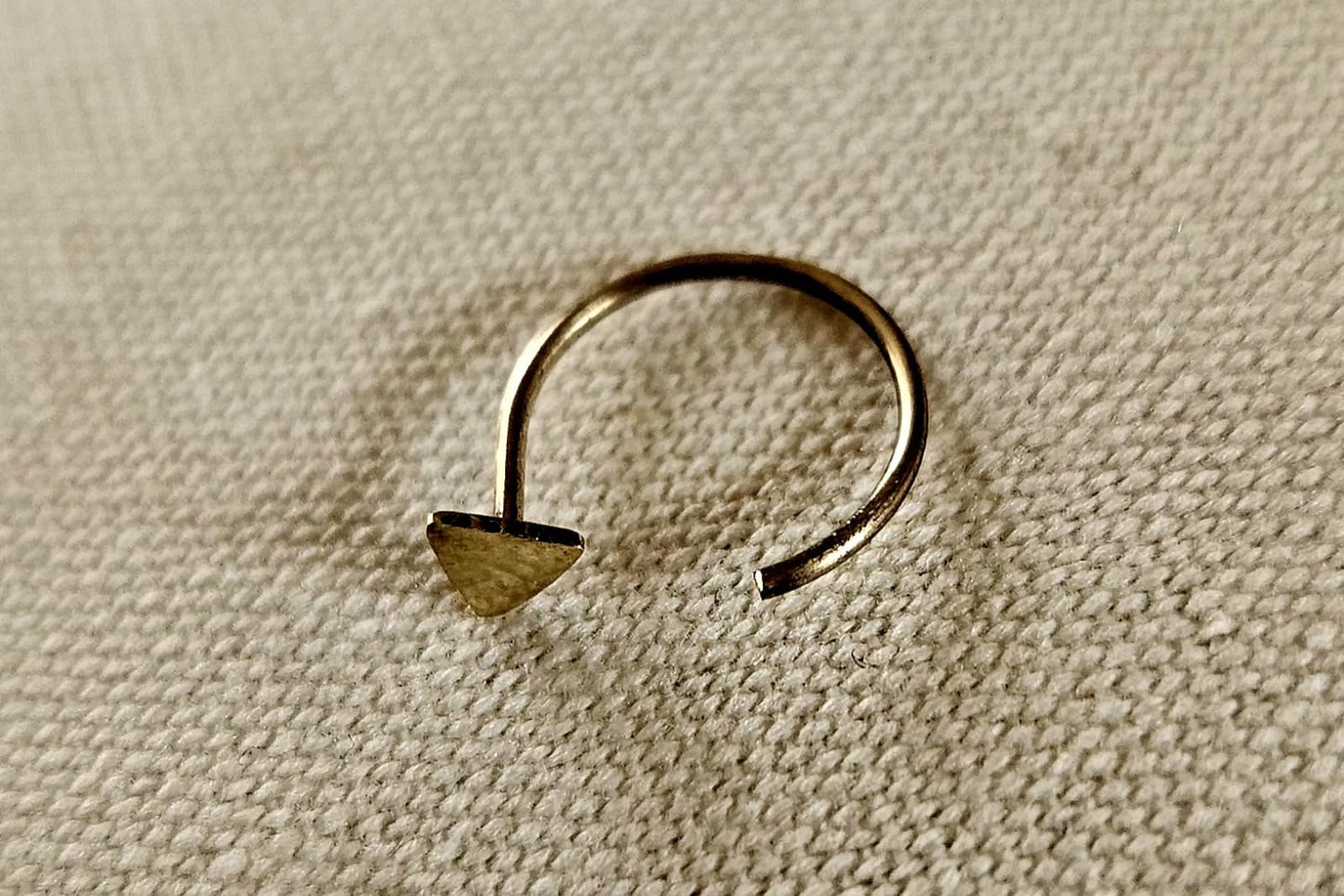 Solid Gold Half Open Triangle Hoop Earring