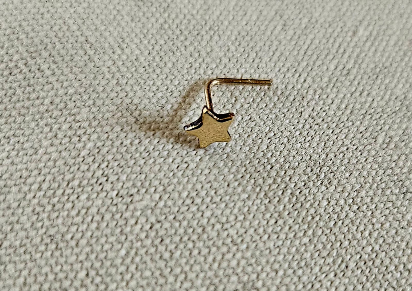 Solid Gold L Bend Star Nose Jewellery