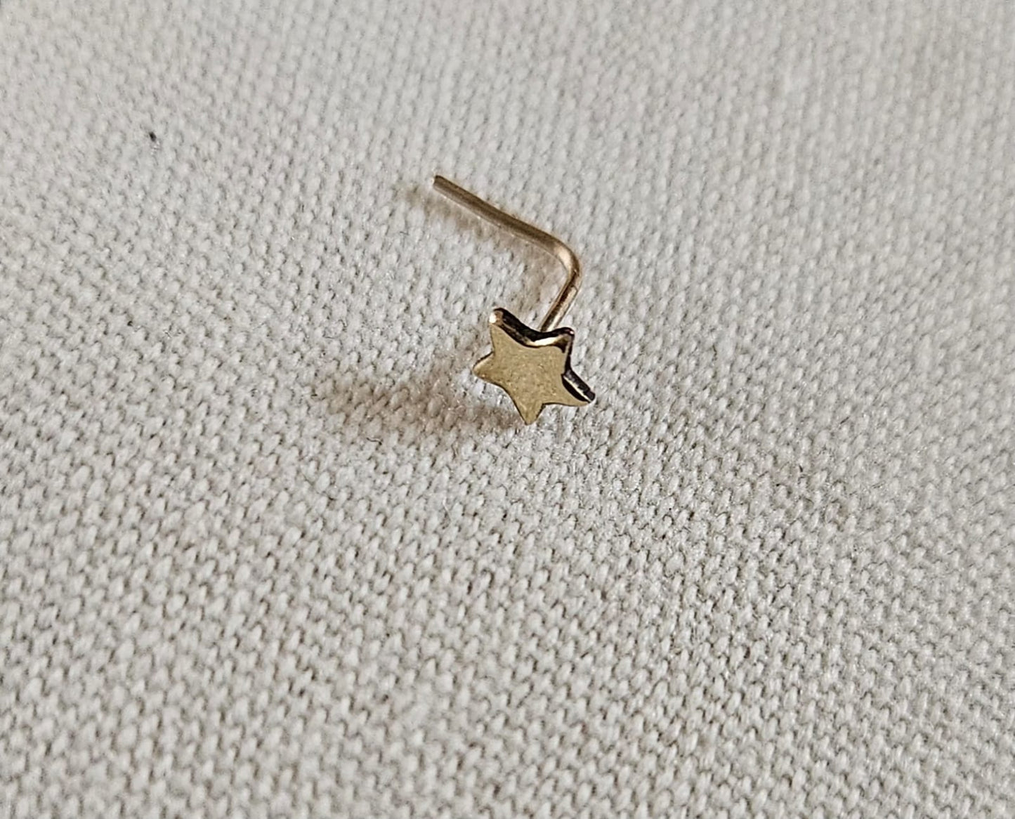 Solid Gold L Bend Star Nose Jewellery