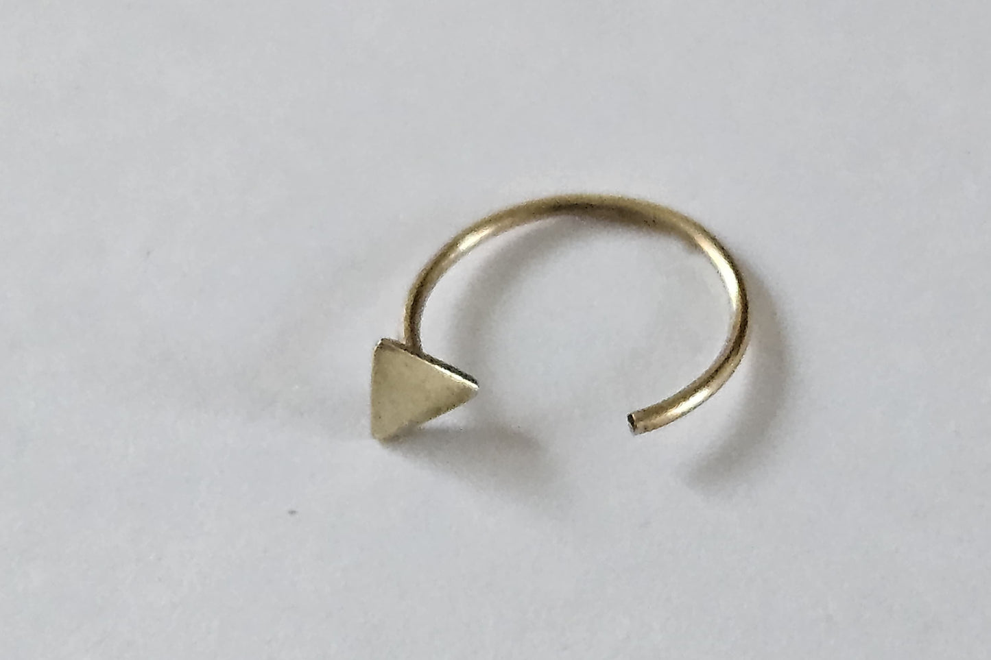 Solid Gold Half Open Triangle Hoop Earring