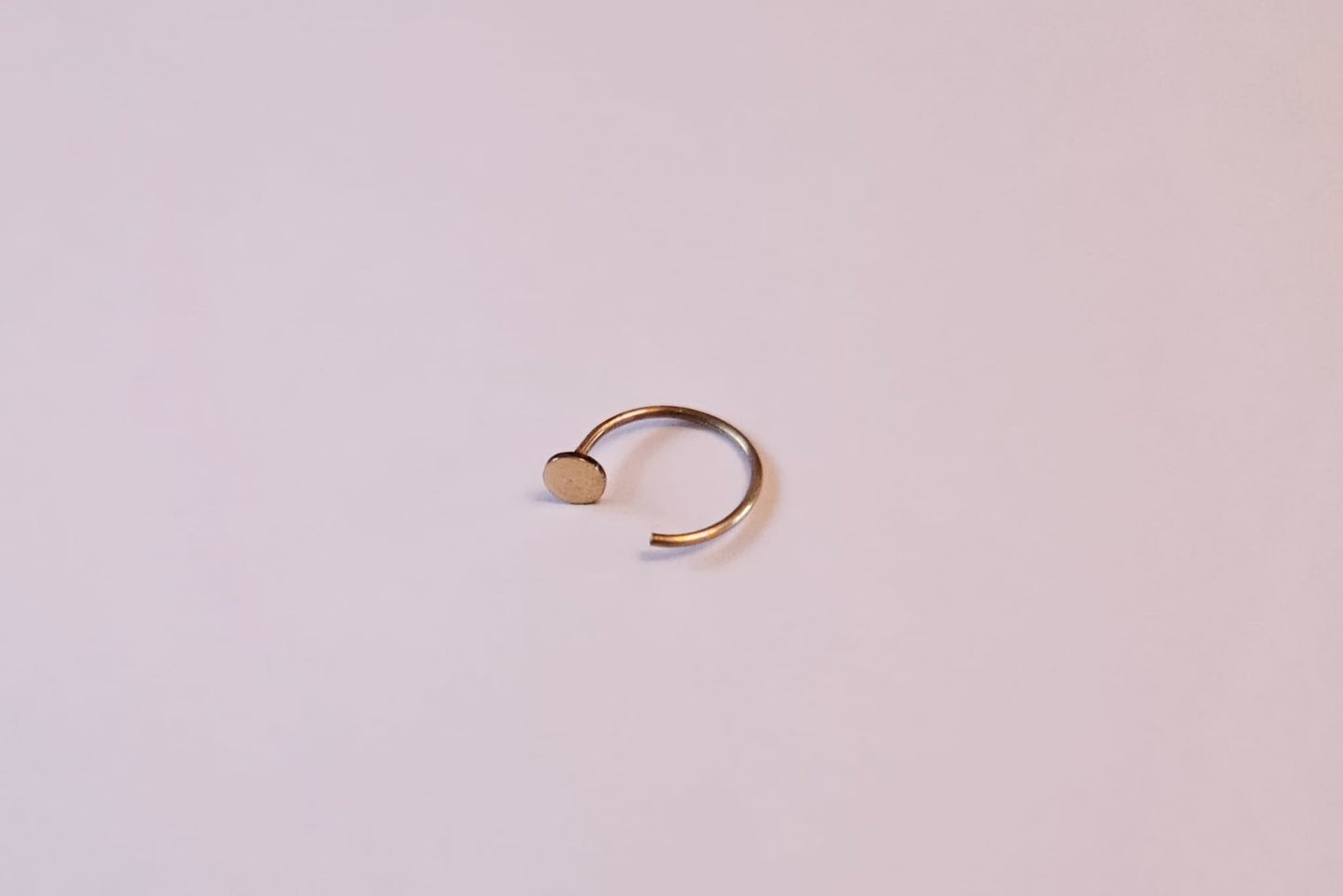 Solid Gold Half Open Flat Disc Hoop Earring