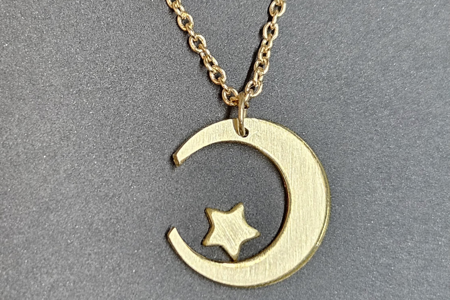 Crescent Moon and Star Pendant