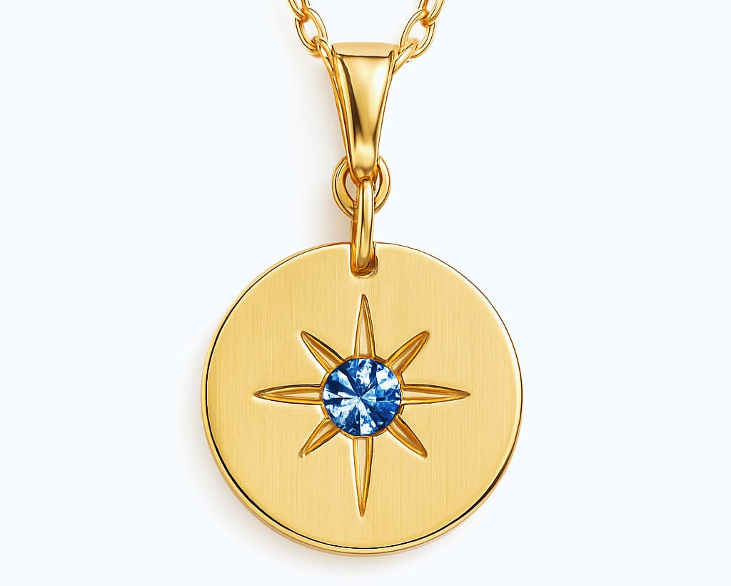 Gold Star Disc Pendant