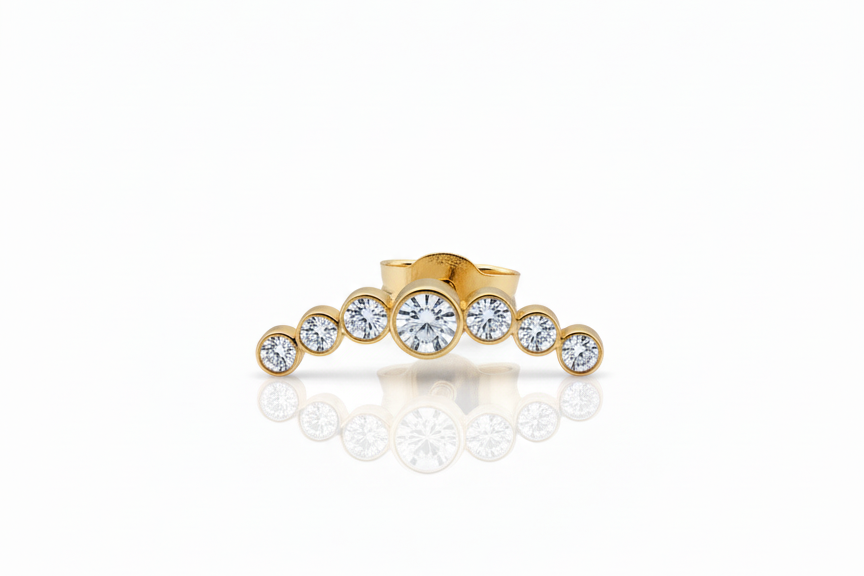 Solid Gold Cartilage Crescent Stud