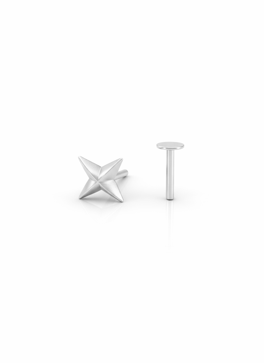 North Star Labret Stud Earring