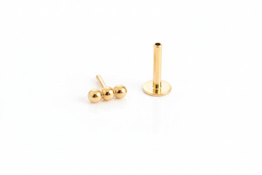 3 Dot Gold Stud Earring