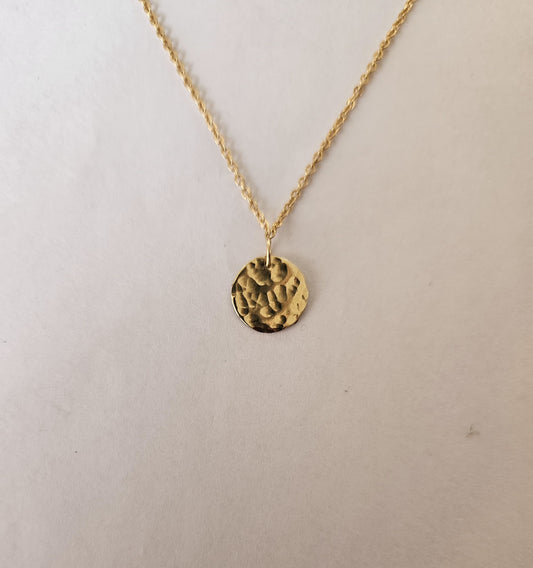 Pebble Hammered Disc Pendant