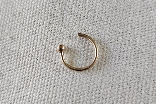 Solid Gold Sphere Huggie Hoop Earring