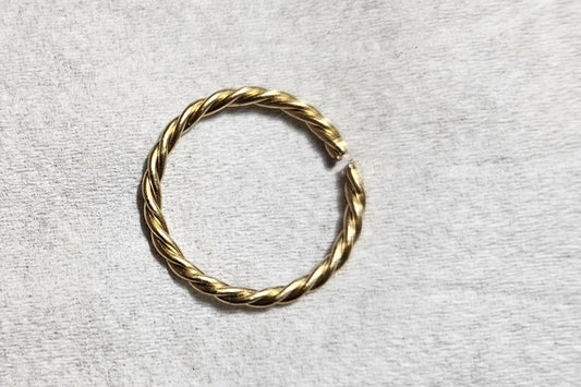 Twisted Wire Gold Nose Hoop Ring