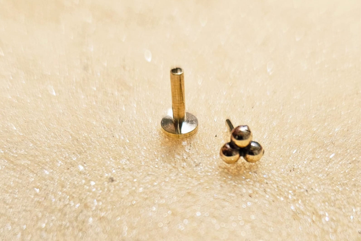 Triple Sphere Dot Stud Flatback Earring