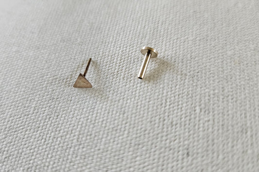 Pyramid Triangle Stud Earring