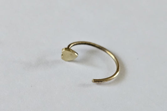 Solid Gold Half Open Heart Hoop Earring