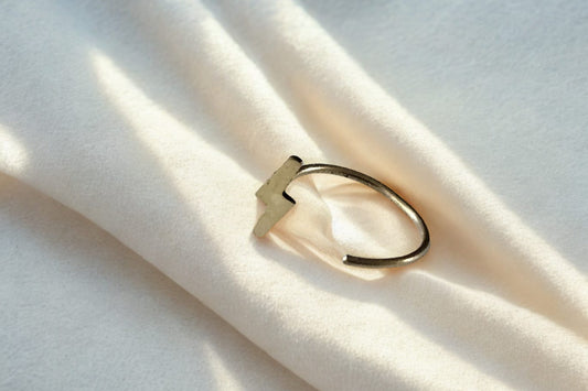 Solid Gold Half Open Lightening Bolt Hoop Earring
