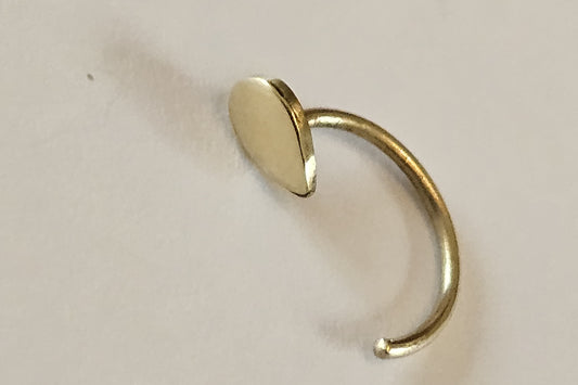 Solid Gold Half Open Raindrop Hoop Earring