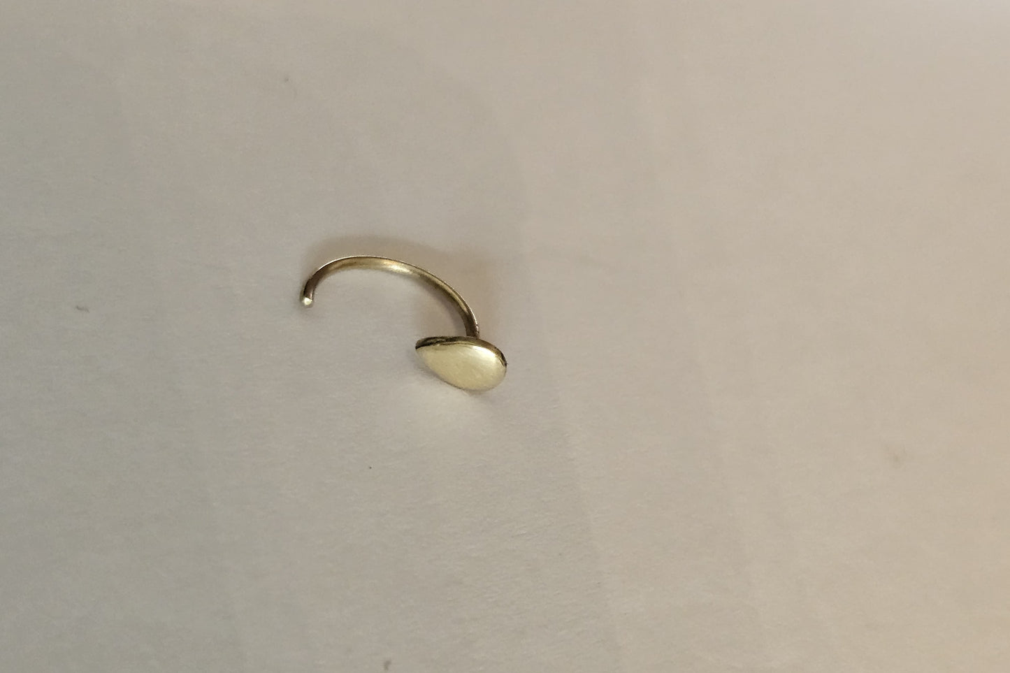 Solid Gold Half Open Raindrop Hoop Earring