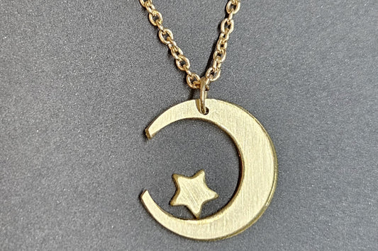 Crescent Moon and Star Pendant