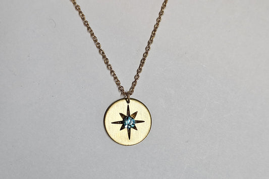 Gold Star Disc Pendant