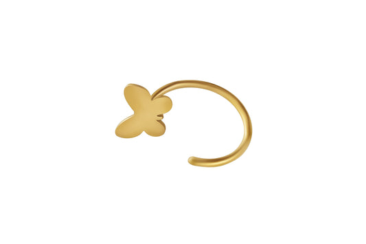 Solid Gold Half Open Butterfly Hoop Earring