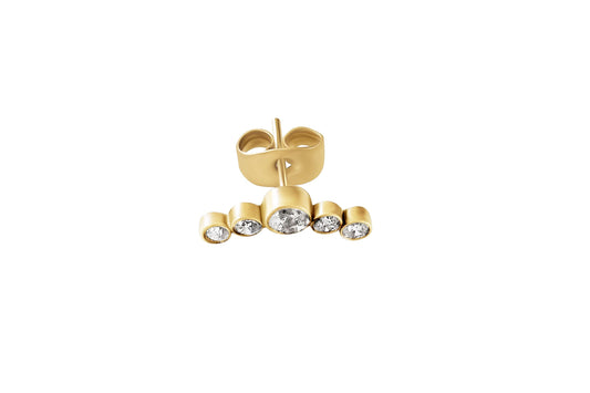 Solid Gold Helix Crescent Stud