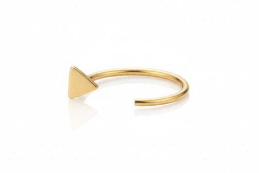 Solid Gold Half Open Triangle Hoop Earring
