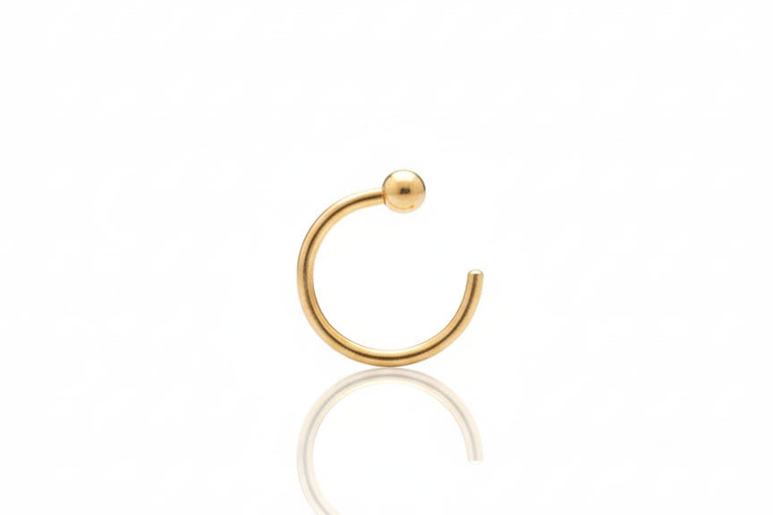 Solid Gold Sphere Huggie Hoop Earring
