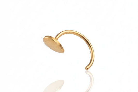 Solid Gold Half Open Raindrop Hoop Earring