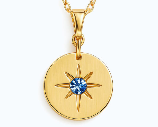 Gold Star Disc Pendant