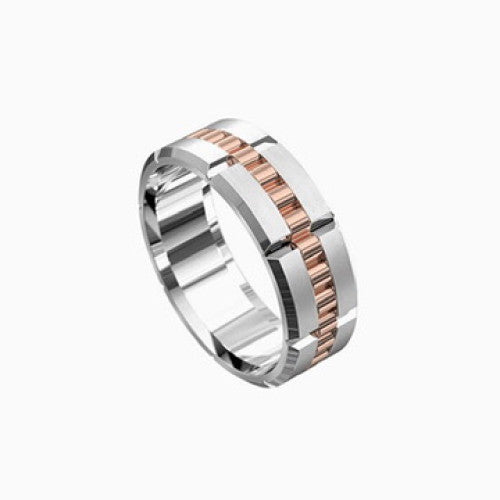 Geometric Ring with Rose Gold