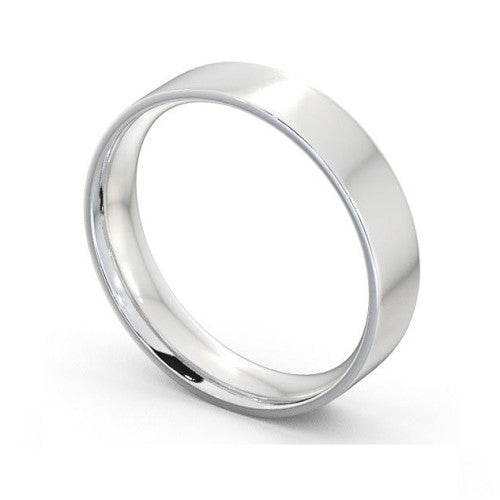 Flat Court Ring White Gold