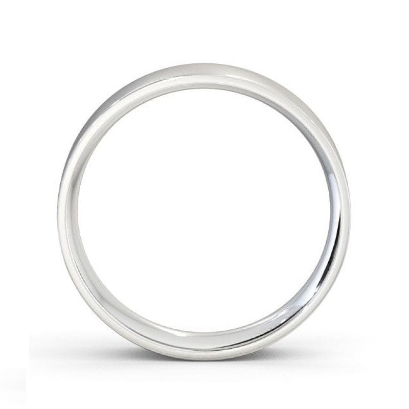 Flat Court Ring White Gold