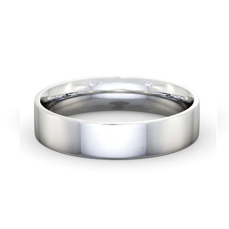 Flat Court Ring White Gold