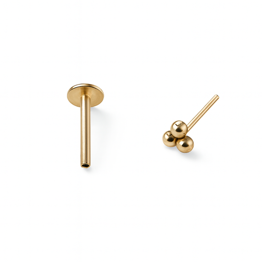 Triple Sphere Dot Stud Flatback Earring