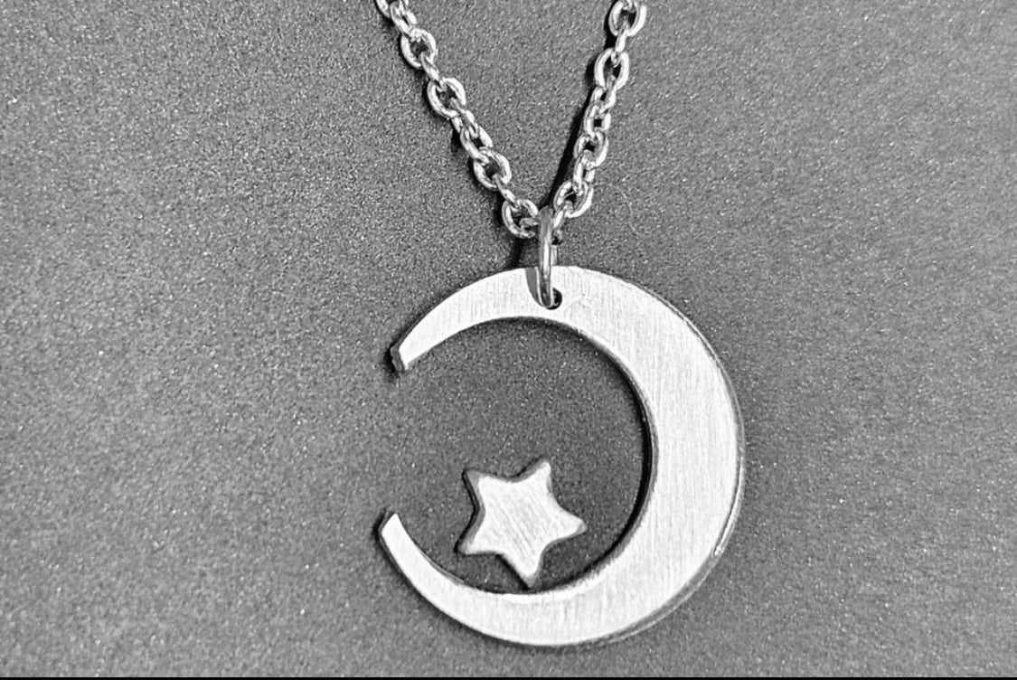 Crescent Moon and Star Pendant