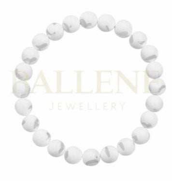 Natural White Gemstone Beaded Bracelet