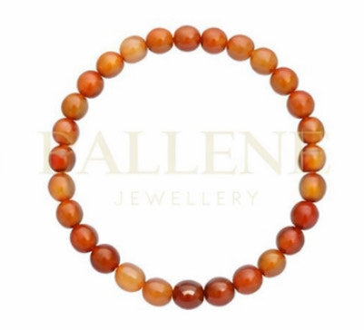 Natural Carnelian Beaded Bracelet