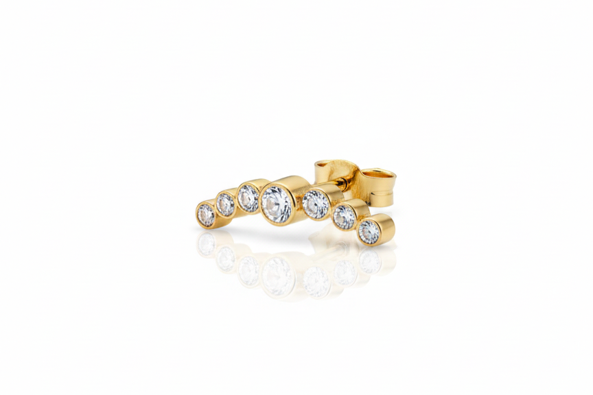 Solid Gold Cartilage Crescent Stud