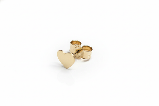 Solid Gold Heart Earring