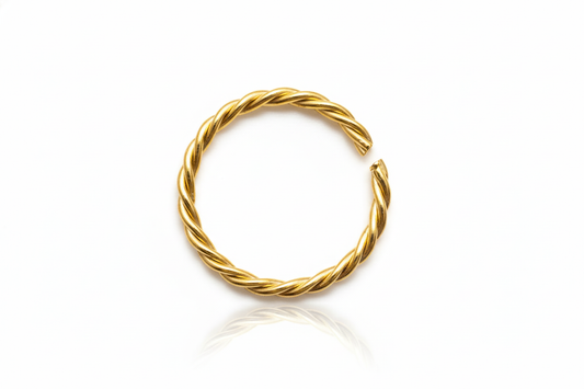 Twisted Wire Gold Nose Hoop Ring