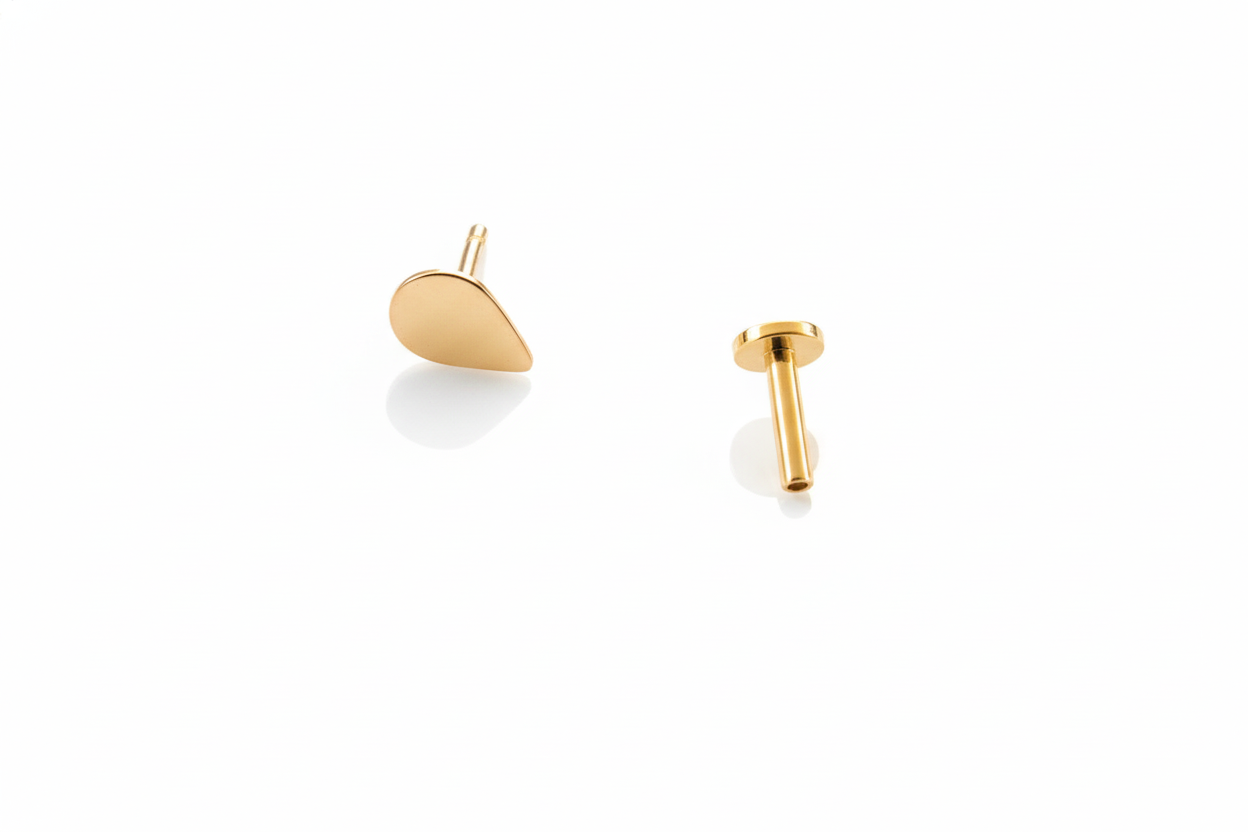 Raindrop Flatback Threadless Stud Earring