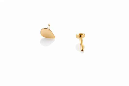 Raindrop Flatback Threadless Stud Earring