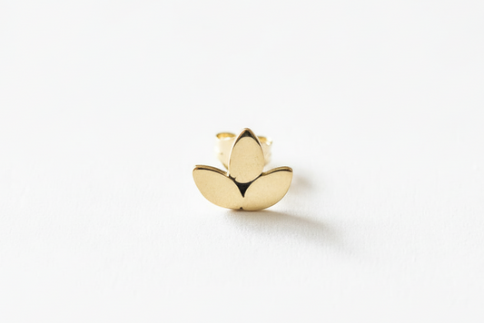 Lotus solid gold earrings