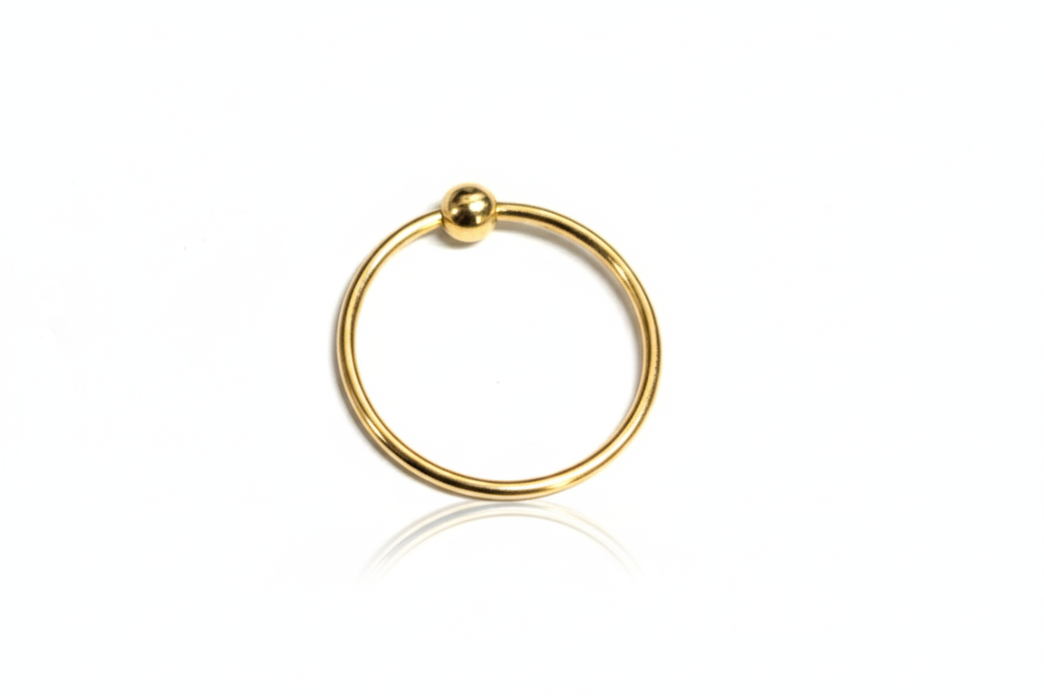 Solid Gold Hoop Nose Ring/ Earring